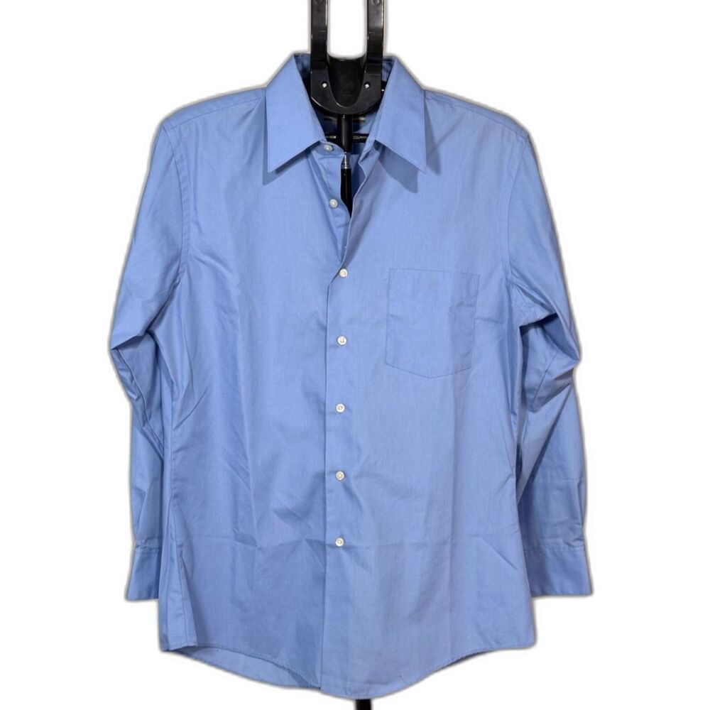 Van Heusen Fitted Light Blue Poplin Dress Shirt